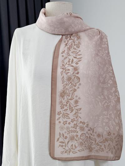 Flora Desenli Aqua Soft Şal_Latte