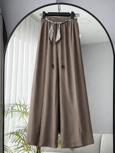 Fular Kemer Aksesuarlı Tencel Pantolon_Vizon