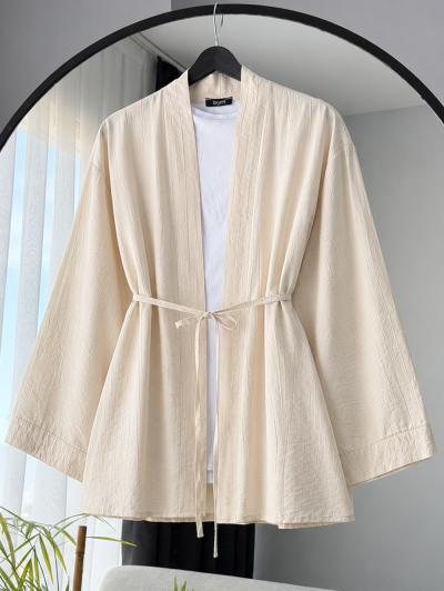 İnce Kuşaklı Çilek Kimono_Taş