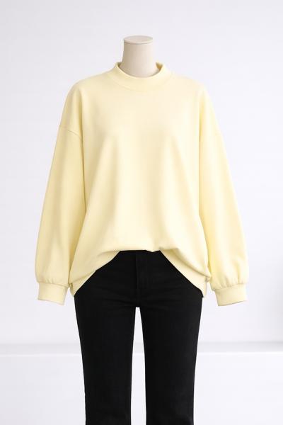 İnterlok Kumaş Basıc Oversıze Sweat_Sarı