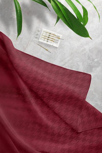 Kazayağı Desenli Jakar Şal_Bordo