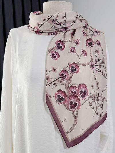 Mimoza Desenli  Aqua Soft  Eşarp_Gül