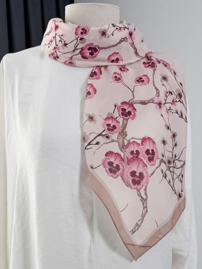 Mimoza Desenli  Aqua Soft  Eşarp_Latte