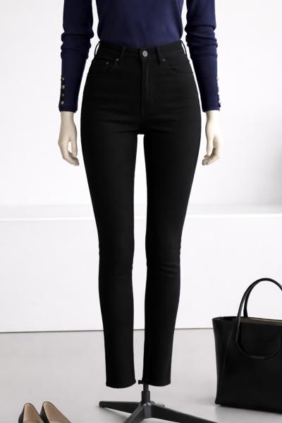 Mom Fit Kesik Paça Kot Pantolon_Siyah