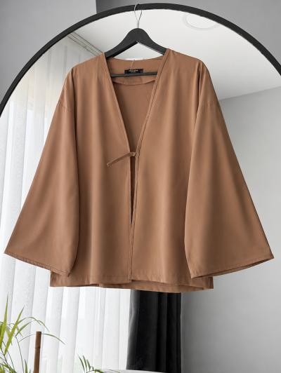 Tek Bağlamalı Basic Kimono_Camel