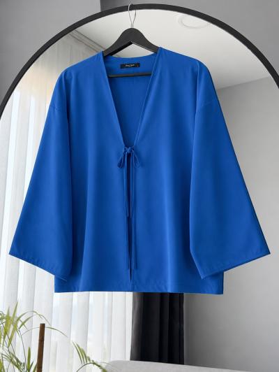 Tek Bağlamalı Basic Kimono_Saks