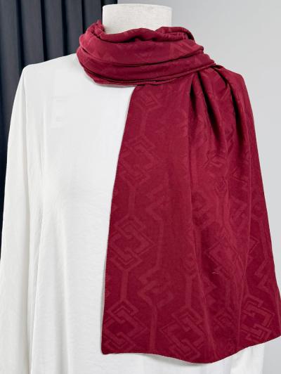 Valora Pamuk Geometrik Şal_Bordo