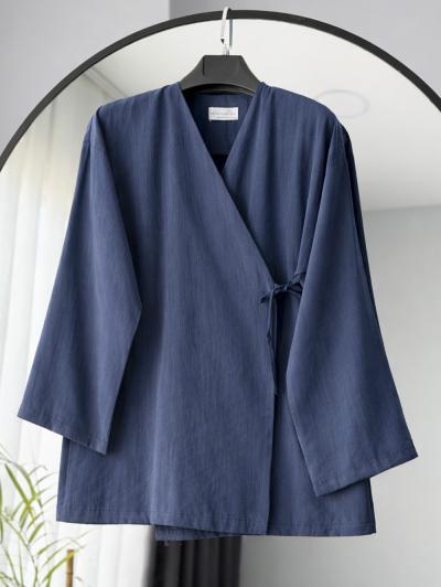Yandan Bağlamalı Oversıze Modal Kimono_Lacivert
